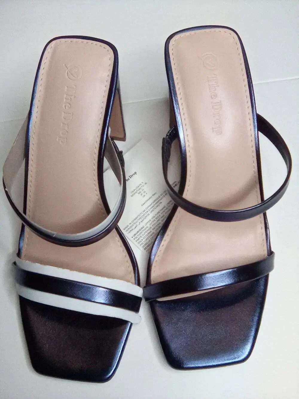The Drop Avery Women's Strappy High Heel Metallic Navy Sandals Size 5